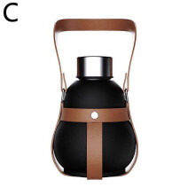 (one, Black) Stainless Steel Travel Mug with Leak-Proof Lid Reusable Calabash Coffee Mug Keeps For 10 Hot Water Beverages Hours