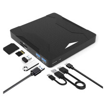 External CD/DVD Drive, USB 3.0 Type-C DVD/CD Writer and Burner for Laptops, Portable Slim Optical Drive