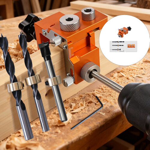 Guide de trous de menuiserie en bois 3 en 1, ensemble de-8mm15mm 2