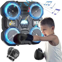 Music Boxing Machine for Kids, Bluetooth Boxing Target with Gloves, Wall Mounted Interactive Fitness and Play Set