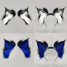 Lynx Ear Headband Sweet Girls Dynamic Ear-black and blue