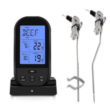 Wireless Digital Meat Thermometer Kitchen Timer with Dual Probe Cook Thermometer for Beef Smoker Oven Grill BBQ