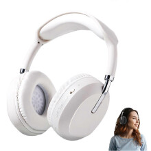 (1 pcs, Beige) Agiufgs Bluetooth 5.3 Headphones with 15 Hour Battery, Hi-Fi Stereo Sound for Immersive Music, Perfect for Commuting and Travel