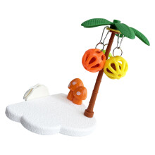 Engaging Foraging Toy For Pet Birds Promotes Mental-White