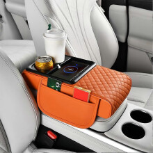 (1pcs, A) Wireless Charging Armrest Box Storage Box Cup Holder Tissue Box Heighten Pad