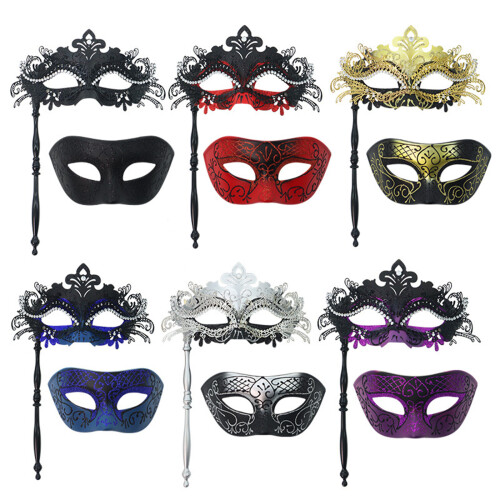 Unique Theatrical Half Face Mask Set For Costume And-Silver 1