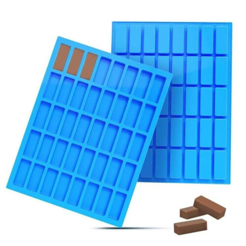 40 Cavity Rectangle Silicone Candy Molds Medium Narrow Caramel Protein Bars Baking Pan Ice  Tray