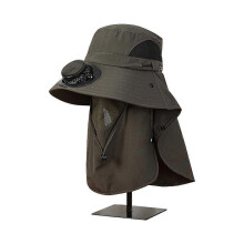 (onesize, green) Outdoor Solar Fan Wide Brim Fishing Hat Sunscreen Sun Cotton Bands Strong Fan with Keep Winds Foreh H5N0 Sweat Hat Dry Hat Parts