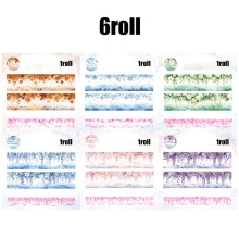 (6 rolls) 6 Rolls Washi Tape Compatible for Scrapbooking, Journaling, Planners - Branches, Autumn Leaves, Snowflakes & Ripple