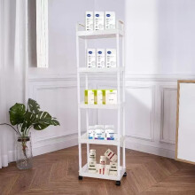 (White 5 Layers) Durable Plastic Rolling Storage Rack with 360 Swivel Wheels | Multi-Functional Storage Cart for Bathroom, Bedroom,
