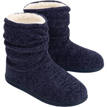 Damen Hausschuhe Stiefel Strick Warm Rutschfest Dunkelblau 38-39 EU — bequeme hausschuhe, schaumstoff hausschuhe, warme damenhausschuhe