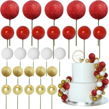 Dekorative Tortenstecker Kugeln für Kuchen Torten Cupcakes Rot 50 Stk — backzubehör, torten dekoration, muffin deko, geburtstagsartikel, backset