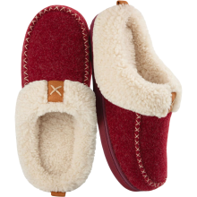 Damen Hausschuhe Slipper Gefüttert Bequem Weich Rot 40-41 EU — hausschuhe, damen hausschuhe, warme pantoffeln, winter hausschuhe, bequeme schuhe