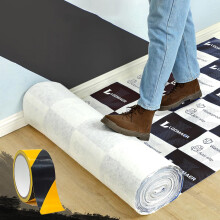 Selbstklebende Bodenschutzfolie rutschfest 1x31 m Schwarz-Weiß — bodenschutz renovierung, bauschutzmatte, selbstklebende abdeckfolie, laminatschutz