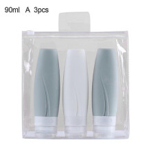 (3Pcs 90ml A) 3/4pcs 60/90ml Travel Shampoo Gel Liquid Cosmetic Storage Bottle Empty Container