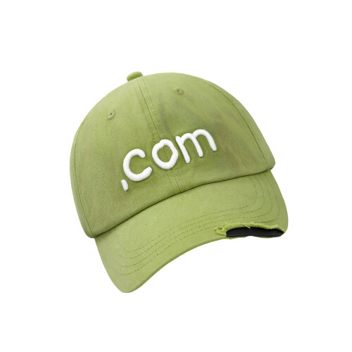 Wash Cotton Baseball Cap With Distressed Brims And-Green