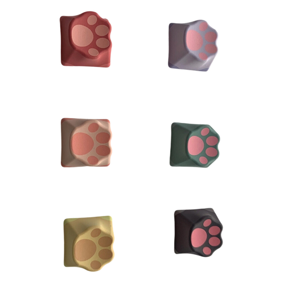 6Pcs Colorful Pbt Dye Sublimations Keycaps Cats-Ecat Paw Mixed 7751001599354