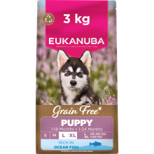 Eukanuba Grain Free Ocean Fish - Complete Dry Puppy Food - For Large & Giant Breed Dogs 3KG