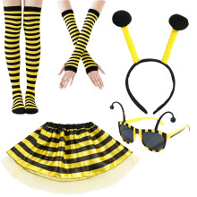 5Pieces Bees Costume for Adult Women Honeybee Costume Set-9