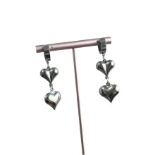 Silver Tone Heart Shaped Earrings Great Gift For Her Any Occasion