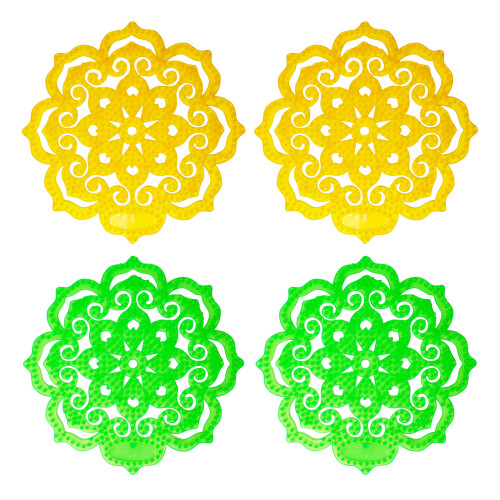 4pack Reusable Plastic Urinal Pad Men-2 yellow 2 green