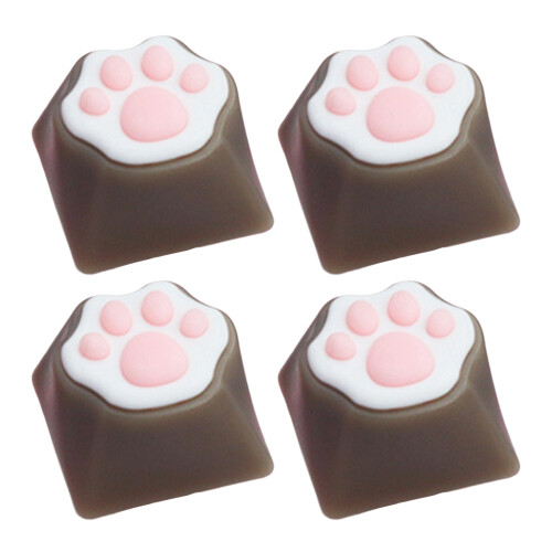 Mechanical Keyboards Keycap Soft ABS Silicone CatPaw-Coffee