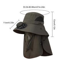 (onesize, navy) Outdoor Solar Fan Wide Brim Fishing Hat Sunscreen Sun Cotton Bands Strong Fan with Keep Winds Foreh H5N0 Sweat Hat Dry Hat Parts