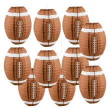 Lanternes en papier de Football avec cadre en métal, 10 pièces,