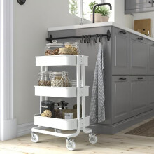 ikea RÅSKOG White Storage Trolley 28x38x61cm