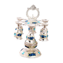 Premium Zinc Alloy Drinking Vessels With-Silver White Blue Fl