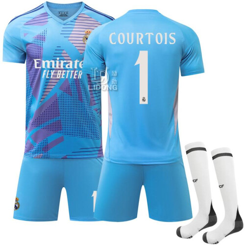 (M) 2425 Courtois Real Madrid Soccer Jersey, No. 1