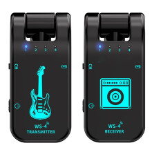 2.4G Trådlös Gitarrsändare och Mottagare, 8 Kanaler, Ingen Parkoppling, Låg Latens, Långdistans, för Elgitarr