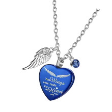 Huisdier Memorial Urn ketting te openen Memorial sieraden-Blauw