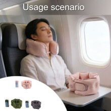 Faltbares U-förmiges Luftkissen zum Nickerchen im Flugzeug-Rosa