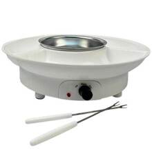 Electric Fondue Pot Set - Chocolate Fondue Kit - Temperature Control, Detachable Serving Trays, &2 Roasting Forks EU