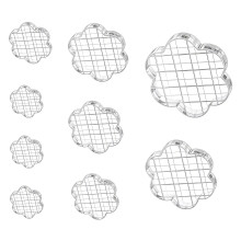 6/9Pcs Artist Acrylic Stamping BlocksClear-new flower circles