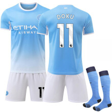 (18) 2627 No. 11 Doku World Cup Manchester City Home Blue Jersey