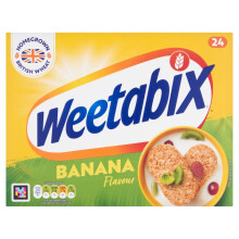 Weetabix Banana 24 Biscuits – Natural Banana Taste Wheat Breakfast – 100 percent Wholegrain & High Fibre – Source of Iron & Vitamin B1