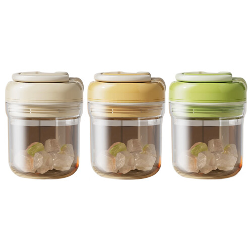Portable Ice Making Cup With Grip Handle For Refreshment-Beige 1
