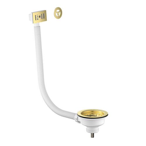 NES Home Nes Home Kitchen Basin Waste with Overflow - Brushed Brass