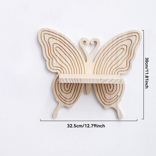 Practical Planter Holder Natural Wood Butterfly Themed Wall 2