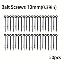 (bait screw 10mm, 50pcs) 50 stuks vishaken met weerhaken, rechte vishaken, karpervishaken met hoog koolstofgehalte, zacht aas crankhaken visgerei