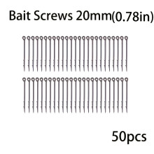 (bait screw 20mm, 50pcs) 50 stuks vishaken met weerhaken, rechte vishaken, karpervishaken met hoog koolstofgehalte, zacht aas crankhaken visgerei