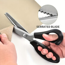 (5mm) Ergonomische professionele kartelschaar, kantschaar - roestvrijstalen schaar met 5 mm tanden Opties voor