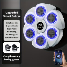 (White (free Gloves)) Thuis Volwassen Boksen Muziektraining Doel Slimme Bluetooth Muziek Boksmachine voor Thuis Fitness Muur Doel Indoor Bokse