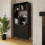 Nervata 2 Door Bookcase Black with Golden Legs 2