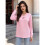 Women'S Solid V-Neck Button Decor Loose Long Sleeve T-Shirt  S 7