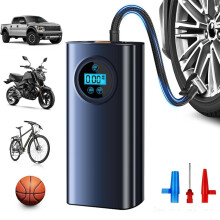 Bomba de ar sem fio para carro com visor digital e desligamento automático, medidor de pressão de pneus preciso, carregamento rápido de emer
