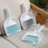 Tight Space Broom Dustpan Cleaning Tool For Office-Dark Gray 8