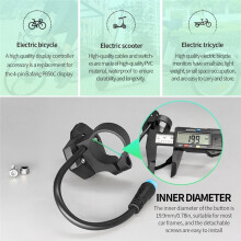 Pantalla 850C con Botón Controlador de Interruptor, Enchufe Impermeable, Piezas para Bicicleta Eléctrica, Accesorios para Bicicleta Eléctrica, para